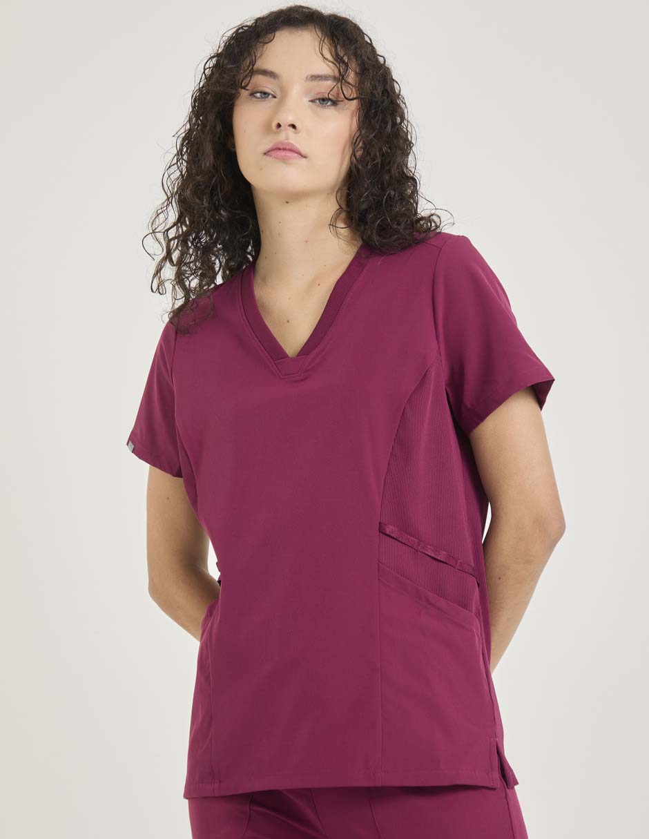Playera manga corta cuello v para mujer 1